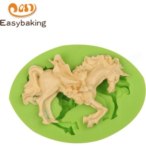 Fairy Princess Dress Horse Oval Silicone Mold Fondant Cake Decorating Tools Chocolate Gumpaste Mould for Art and Craft