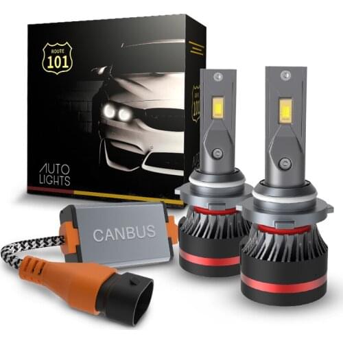 Route101 9006 HB4 LED Canbus Headlight Bulb 6000K Anti Error Conversion Kit for Auto 12v-24v Car Light Lamp