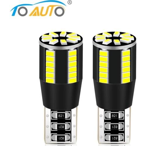 2pcs Canbus T10 W5W Led Bulbs 168 194 Led 39SMD 3014 Chips Car Interior Lights Dome License Plate Clearance Auto Lamp White 12V