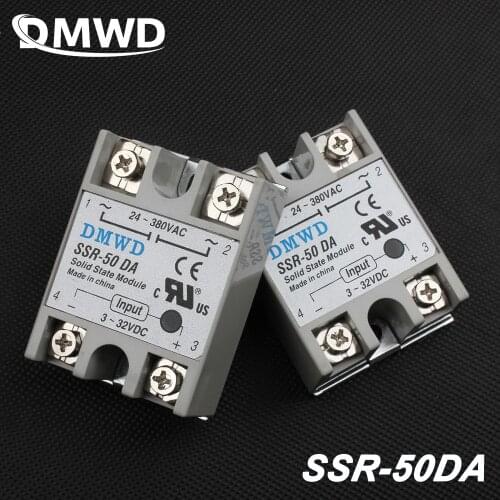 Solid state relay SSR-50DA 50A 3-32V DC TO 24-380V AC SSR 50DA relay solid state relay
