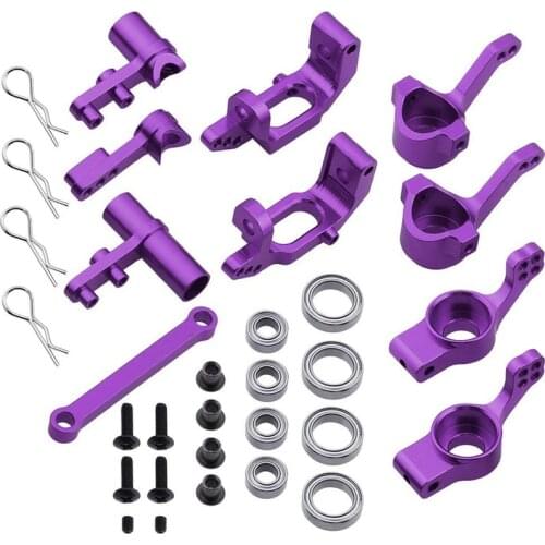 Aluminum Alloy Steering Knuckle Hub Carrier Servo Saver Upgrade Parts for RC HSP 1/10 Redcat Volcano EPX Purple