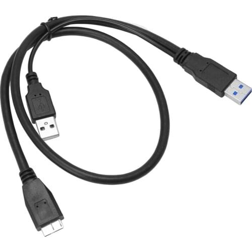 USB 3.0 Dual Power Y Shape 2 x Type A To Micro B Cable External Hard Drive Disk