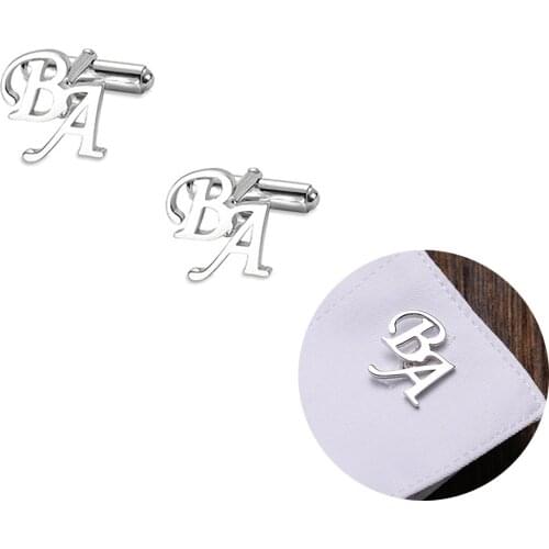 1 Pair Personalized Custom Cufflinks Groom Wedding Date Customized Name Text Clothing Sleeve Accessories Valentine Day Gift Male