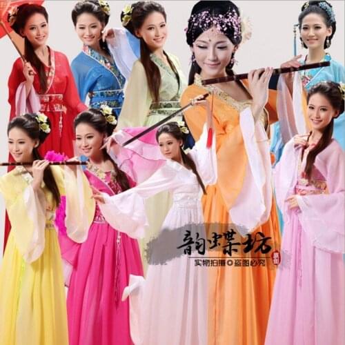 Women Chinese Traditional Hanfu Dress Chinese Fairy Dress Red White Hanfu Clothing Tang Dynasty Chinese Ancient Costume