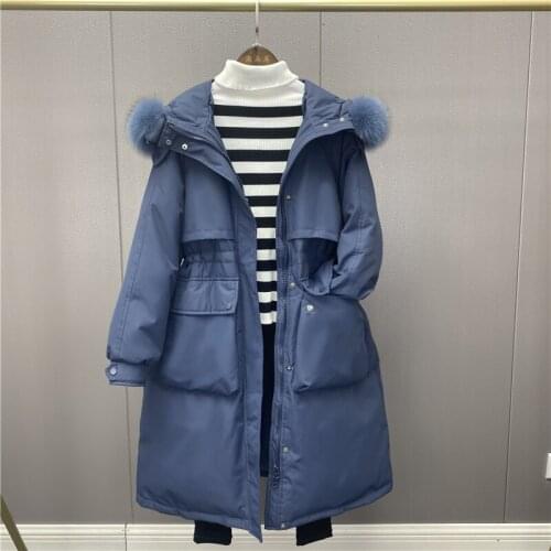 Winter Coat Women Hooded Parkas Puffer Jacket Fur Collar Jackets for Women 2021 Down Coats Lady Midi Clothes Veste Femme HLY146