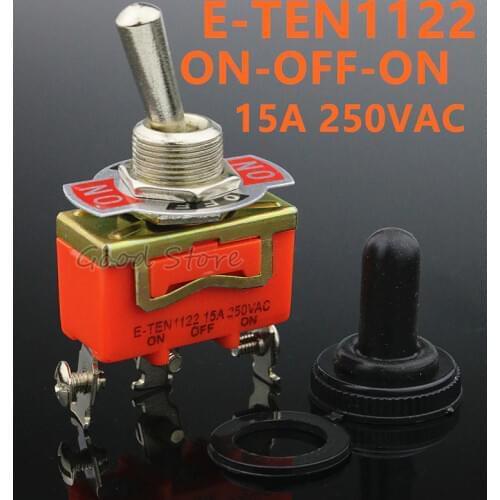 1PCS E-TEN1122 15A 250VAC 3PIN ON-OFF-ON Toggle switch Rocker switch The power switch micro switch orange
