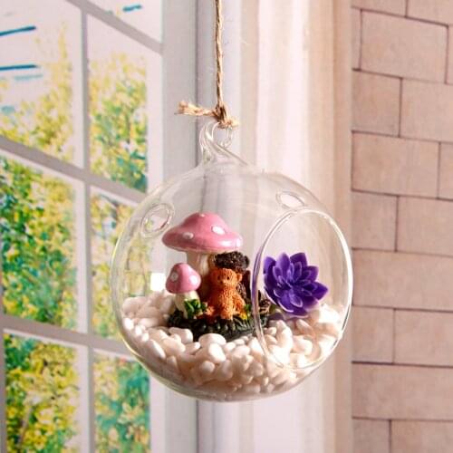 12pcs/pack Diameter=10cm Glass Terrarium Vase Glass Globe with one open and two small holes Fashion Hanging Wedding Decoration