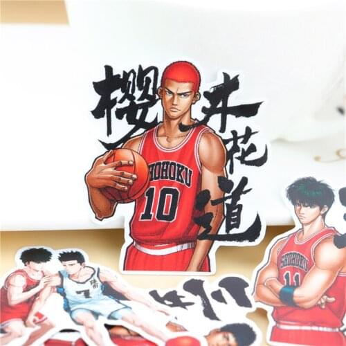 16pcs Cute SlamDunk Stickers Kawaii Drink Stickers Paper Adhesive Stickers For Kids DIY Scrapbooking Diary Photos Albums
