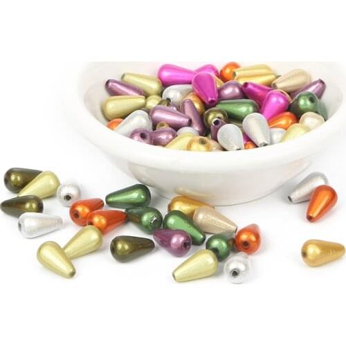 50Pcs Mixed Water Droplet Acrylic Miracle Bead For Jewellery Marking Loose Spacer Bead Bracelet Necklace Charm Jewelry Finding