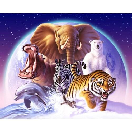 5D DIY Full square Diamond Painting Cross Stitch Planet & Animals Rhinestone Diamond Embroidery Mosaic home decor gift