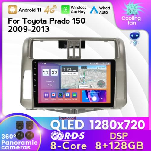4G RAM+64G ROM 4G LTE Android 10.0 HD IPS 2.5D Car Radio Multimedia For Toyota PRADO 150 2010 2011 2012 2013 WIFI BT FM