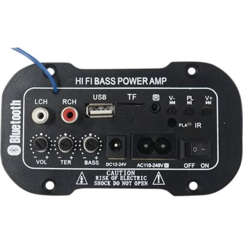 220V 25W Auto Car Digital Bluetooth Amplifier Hifi Bass High Power Stereo Audio AMP Auto Accessories US Plug