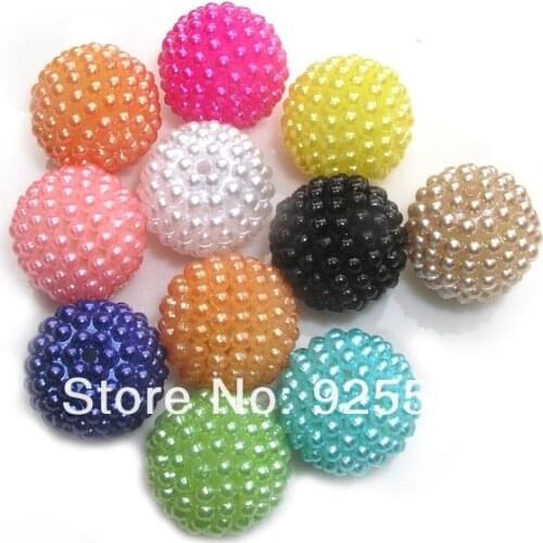 Free Shipping 100pcs Large Size 20mm Mix Color Acrylic Pearls Ball Beads Fit Chunky Necklace & Bracelet DIY