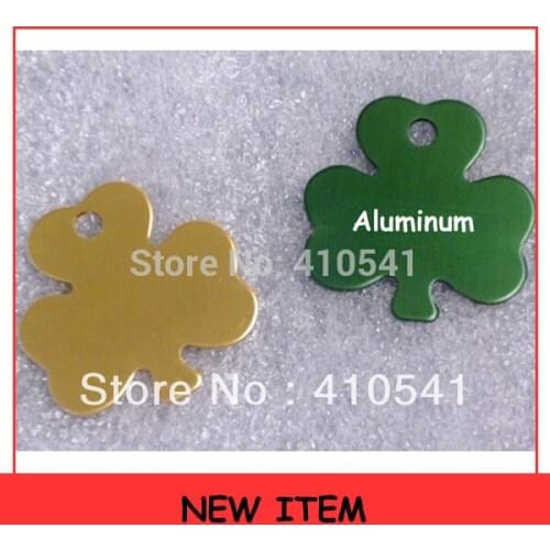 DHL Free Shipping 1000PCS/LOT Shamrok Shaped Pet Tags Clover Shape Dog Cat ID Tags Aluminum Alloy Pet Pendant Mix Colors