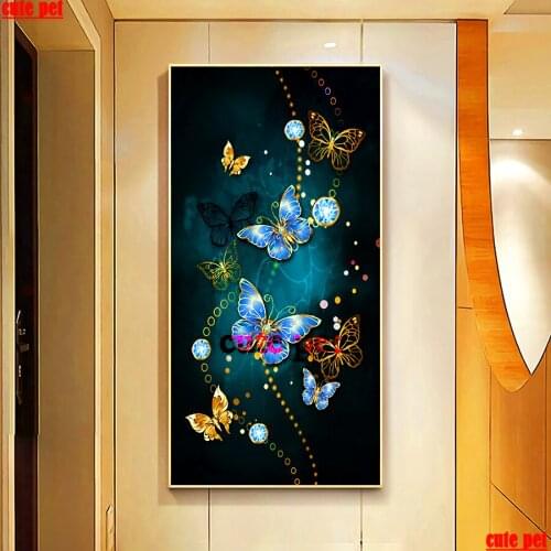 Large DIY Diamond Painting Metal butterfly 5D rhinestone Cross Stitch Diamond Embroidery Mosaic Handmade Home Decoration puzzle