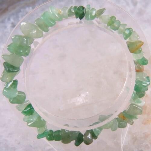 Fashion Jewelry Gift Bangle For Women Natural Green Aventurine Stone Chip Beads Cord Stretch Bracelet 8" 1Pcs H1409