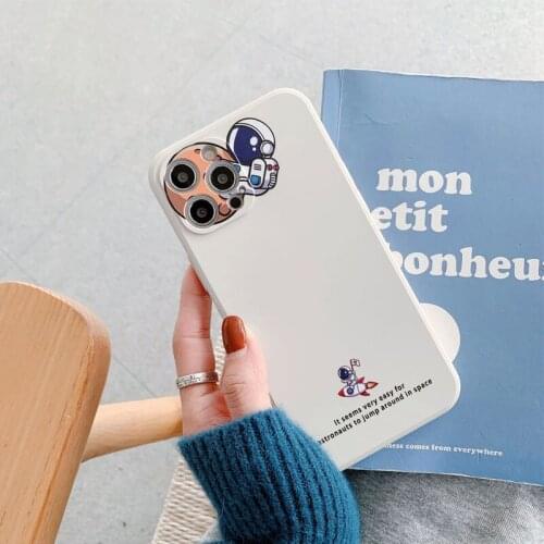 Astronaut Planet Pattern Cartoon Phone Case for iPhone 12ProMaxXSXR1178Plus Scratch-Resistant Shockproof iPhone Protective Phone
