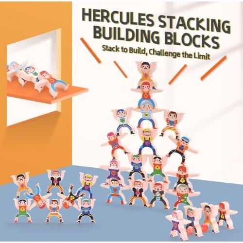 16PC Childrens plastic Balance Hercules Acrobat Childrens Stacked High Block Balance Training Montessori Early Education Toys
