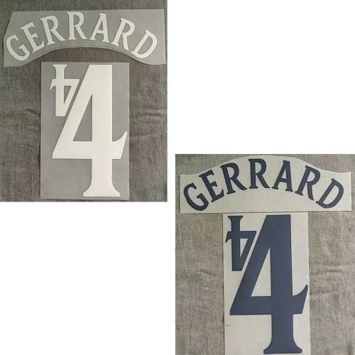 Home Away 2002 #4 Gerrard Nameset Customize Any Name Number Printing Iron on Transfer Badge