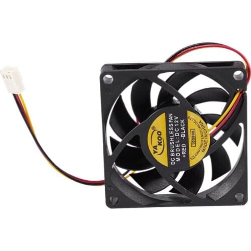 70x70mm 12V 3-Pin PC Computer Case CPU DC Brushless Cooler Cooling Fan Black