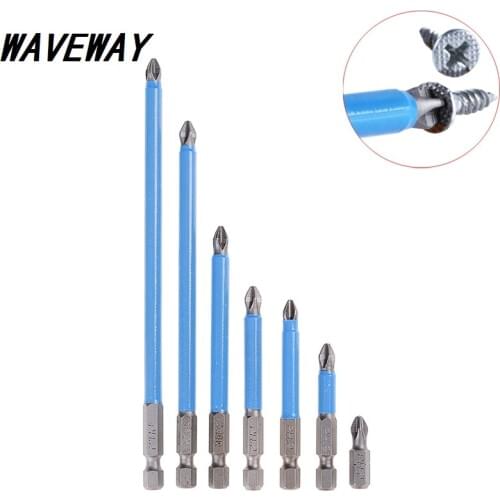 Hex Shank Magnetic 1/4" Anti Slip Long Reach Electric Screwdriver Bits Precision PH2 Single Phillips/Cross Head Power Tools