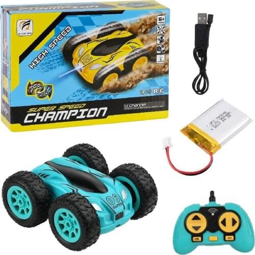 RC Car 2.4G Drift Stunt Double-sided Bounce Stunt Car Rock Crawler Roll Car 360 Degree Flip Kids Robot Remote Control Cars Toys