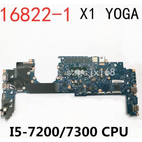 Laptop motherboard for lenovo thinkpad x1 yoga 2nd gen 16822-1mainboard core sr342 i5-7200U/7300U 8g ddr4 Test shipment