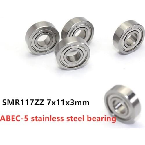 50pcs ABEC-5 SMR117ZZ 7x11x3 mm DDL-1170ZZ stainless steel miniature ball bearing SMR117 -2Z 7*11*3mm fishing reel bearings