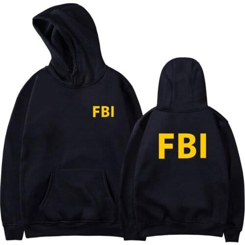 LUCKYFRIDAYF fashion design FBI hoodie print sports men women Hoodies Pullover Tops casual Pocket Long Sleeve Hooded Sweatshirts
