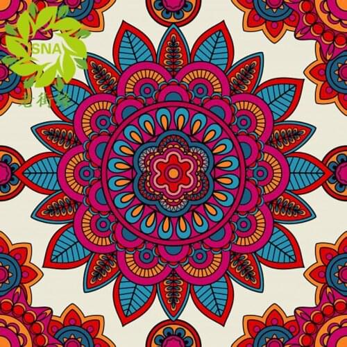 Sna Scenery Mandala DIY Crystal full drill square 5D diamond painting cross stitch kit mosaic round rhinestone