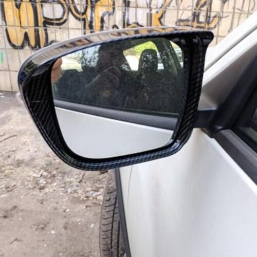 ABS Carbon fibre For Nissan Juke 2014-2018 Car rearview mirror block rain eyebrow Cover Trim Car Styling Accessories 2pcs