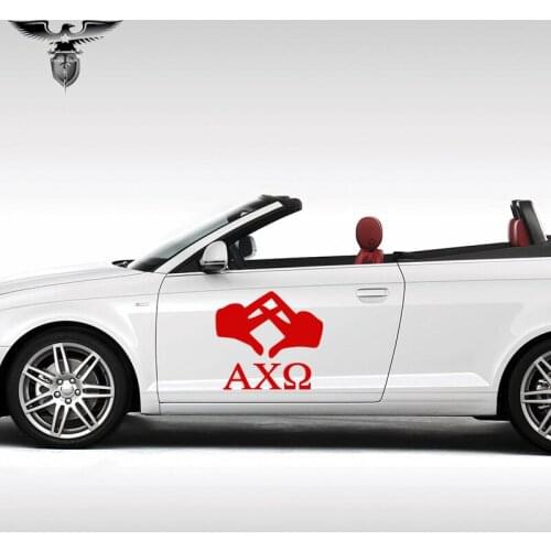 EmpireYing 3 Sizes 8 Colors Relaxed Happy Life Alpha Chi Omega Sorority Hands Funny Motorcycle Car Sticker Styling Decal Gifts