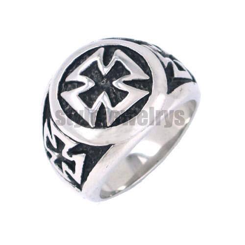 German Army Iron Cross Ring Stainless Steel Jewelry Masonic Motor Biker Knight Men Wholesale Ring SWR0056A