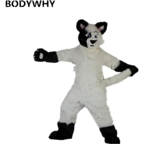 Newly Cosplay Adults White Husky Long Fur Wolf Costume Fursuit Animal Cosplay Animal Dress Birthday GiftsFurry