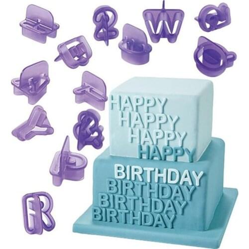 New 40pcs Alphabet Number Letter DIY Character Fondant Cake Decorating Set Icing Cutter Mold Moulds Cake Baking Tools Decor
