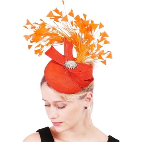 New Colors Gorgeous Female Occasion Fascinators Hat Headbands Accessories Derby Wedding Dinner Feathers Headwear Women Headpiece