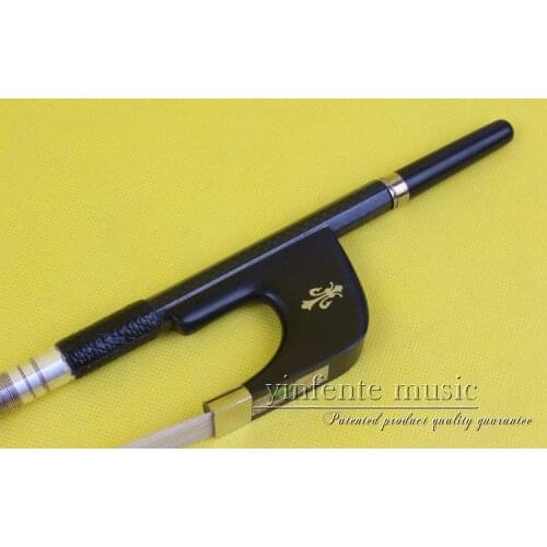 ONE new High Quality 4/4 bass bow BA-110 +1# Carbon fiber ebony f rog bass Bow