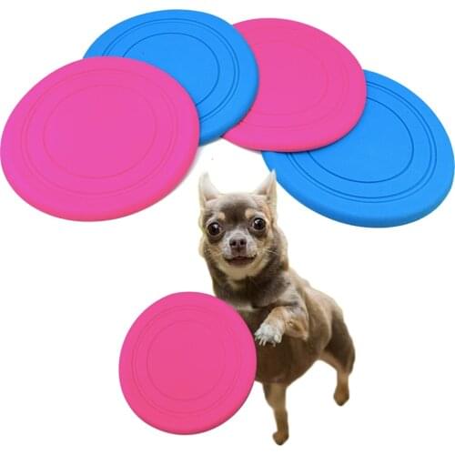 Environmental Protection Silicone Flying Saucer Dog Toy Dog Game Resistant Chew Puppy Flying Discs Interactive Training Products