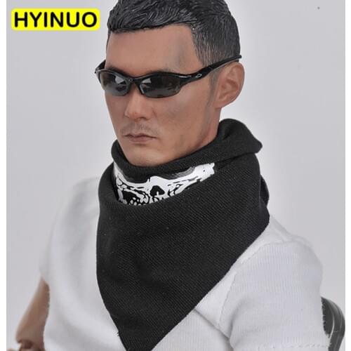 1/6 Scale Face Towel Men Fashion Skeleton Face Towel Male Square Scarf Playing Toy for 12" Action Figure Body Accessory