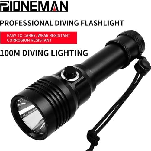 Professional diving flashlights underwater super bright IP68 waterproof diving lights searchlights outdoor lighting equipment