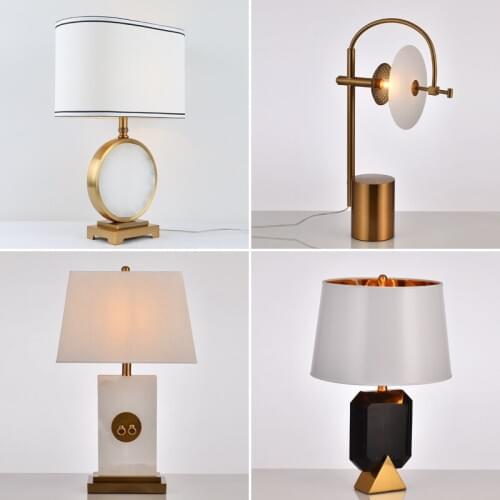 Light luxury marble desk lamp high grade model room villa living room lamp bedroom Hotel lamp luxury decorative lamp