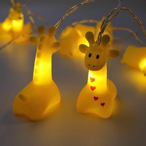 10 LED Christmas LED String Light Pet Giraffe Battery Operated Fairy Lights Night Lights for Baby Bedroom Home Decoration Lights