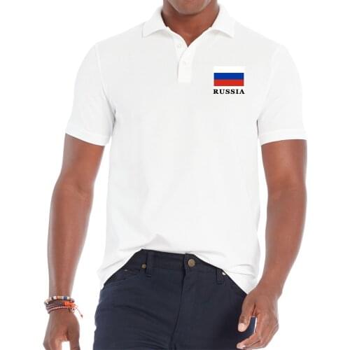 New Summer Men Turndown Collar Shirt RUSSIA National Flag Men Casual Short Sleeve Breathable Soft and Comfortable Men Clothing