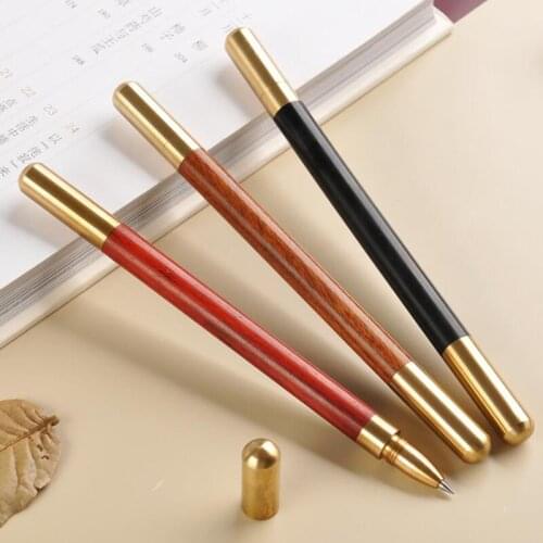 Handmade Solid Wood & Brass Gel Pen Natural Color Metal Pen Luxury Gift for Business & School Writing Sationery