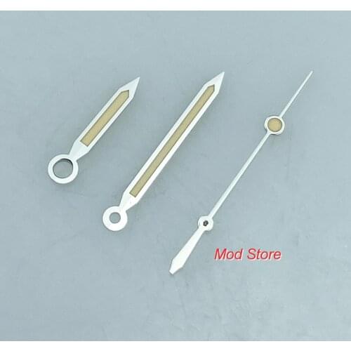 Silver/Orange Watch Hands Green Luminous Hands Fit NH35 NH36 Mod Longer Version Rail Master Style