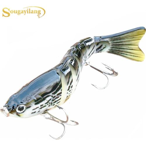 Sougayilang Lifelike Fishing Bass Lure 1pc Box Set Multi Jointed Swimbait Hard Baits for Fishing Tackle Tools Pesca