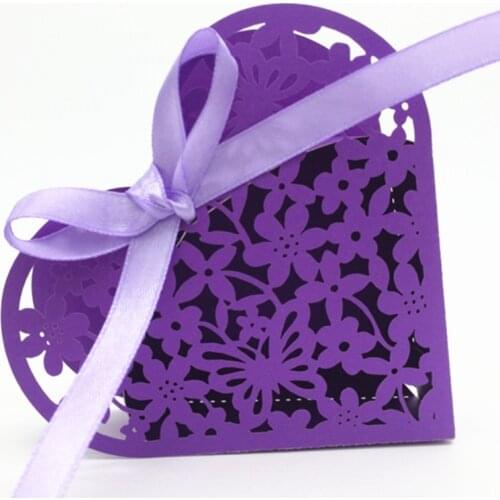 Wedding favors heart shape floral favor box laser cut wedding decorations baby shower candy boxes party favor boxes