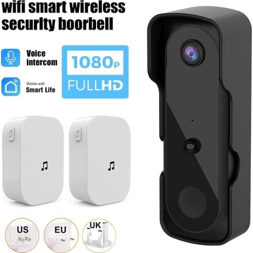 V20 HD 1080P Smart Wifi Video Doorbell Camera Visual Intercom Infrared High Definition Night Vision Home Security Doorbell