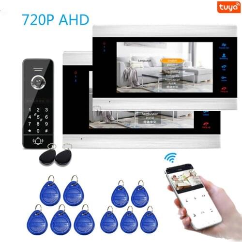 720P AHD WIFI SIP Motion Detection Video Intercom Door Phone System Code RFID Doorbell Tuya APP Remote Unlock Monitor IR Camera