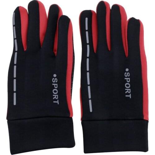 Waterproof Warm Cycling Gloves Night Reflective Gloves with Reflective Stripe for Motorcycle Riding Touch Screen Gloves